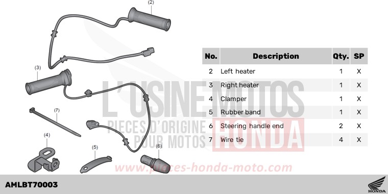GRIP HEATER de Hornet 750 GRAPHITE BLACK (NHB01) 2023